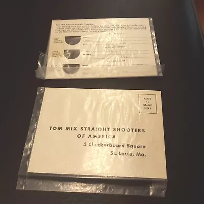 $15 • Buy Tom Mix Ralston Straight Shooters Membership Cereal Premium Card Sealed 1950s