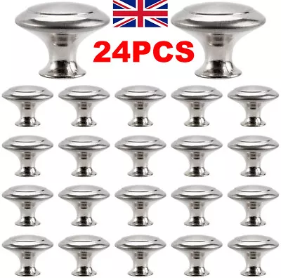 £7.79 • Buy 24 Pcs Door Knobs Cabinet Handles Cupboard Drawer Kitchen Stainless Steel DIY UK