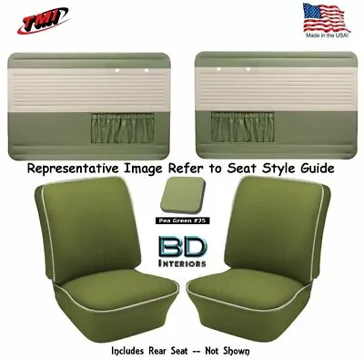 1965-66 VW Bug OEM Door & Quarter Panel & Upholstery Cover Kit Sedan -Pea Green • $1029.28