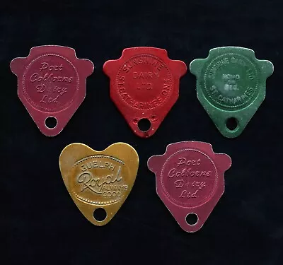 5 Vintage Canada Ontario Milk Tokens Port Colborne. St. Catharines & Guelph • $11.56