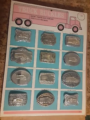 Rare Vtg Semi Truck Belt Buckle Retail Store Display 12 Buckles 1950's? • $94.99