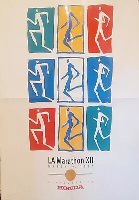 LA Marathon XII March 2 1997 Honda Poster 1996 Print Honda Vintage Free Shipp. • $31.50