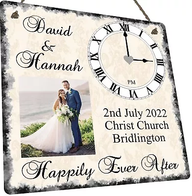 Wedding Photo Record Metal Hanging Wall Plaque Gift Present Newlyweds Marriage • £12