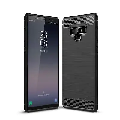 For Samsung Galaxy Note 9 Case Carbon Fibre Gel Cover Ultra Slim Shockproof • £4.45