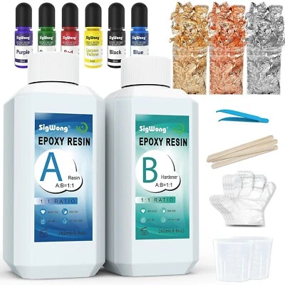 £18.99 • Buy SigWong Epoxy Resin Clear Crystal Coating Kit 541g/520ml - 2 Part Casting Resin