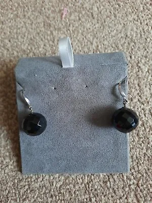 Lola Rose Black Faceted Drop Earrings. Excellent Condition. • £14.99