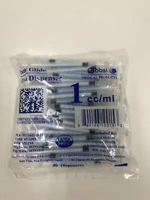 Global Medical Products 1cc/ml Oral Syringe Clear With Tip Cap 305217 - 50 • $15.99
