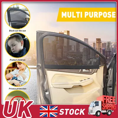 4X Car Window Sun Shade Cover Mesh Side Front Rear Shield UV Protection Visor UK • £11.69