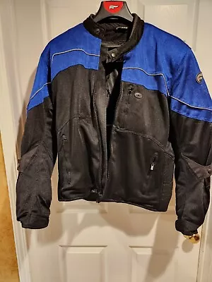 Blue Fulmer Motorcycle Jacket With Removable Liner Women's Size Large - 2 In 1 • $59