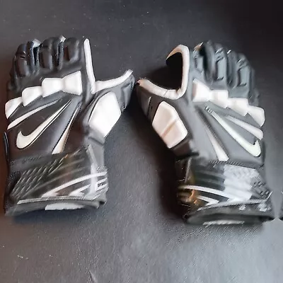 Nike HyperBeast 2.0 Football Gloves Leather Palm Pad Men Black/Black/White SZ L • $26.50