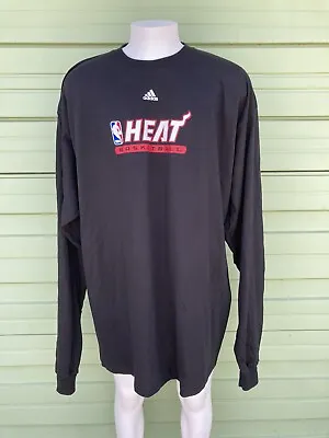 Nba Miami Heat Adidas Men Warm Up Black Sweatshirt Cotton Long Sleeve 3xlt C992 • $21.99