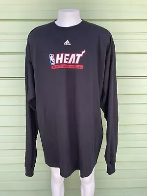 NBA MIAMI HEAT ADIDAS MEN WARM UP BLACK SWEATSHIRT LONG SLEEVE 3XLT #B1451 New • $27.49