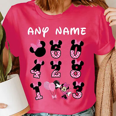 Personalised Any Name Minnie Numbers Day Maths School 2024 Womens T-Shirts #UJG • £6.99