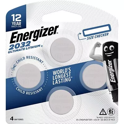 Energizer Ultimate Lithium CR2032 Batteries 4 Pack • $14.99