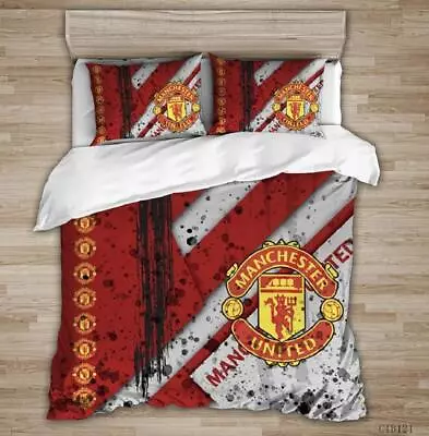 Manchester United Quilt Duvet Cover Set Doona Cover Bedroom Decor Kids Bedding • $77.99