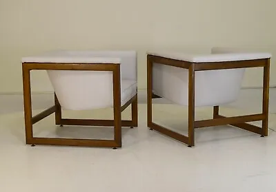 Milo Baughman Lounge Chairs Leather Walnut Mid Century Modern Executive Vintage • $10400