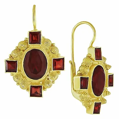 Queen Bess Garnet Earrings : Museum Of Jewelry • $144.95