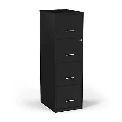 Staples 4-Drawer Vertical File Cabinet Locking Letter Black 18 D (52152) • $192.20