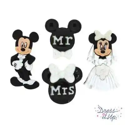 Mickey & Minnie Wedding ~ Disney Licensed Shank Buttons /Dress It Up Jesse James • $3.49