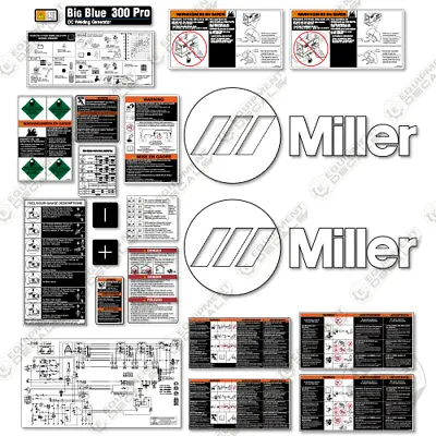 Fits Miller Big Blue 300 Pro Decal Kit Generator/Welder Decals  • $124.95