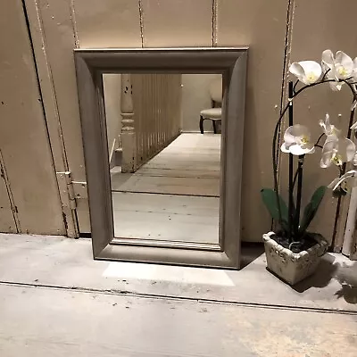 Elegant Grey Hand Painted Rectangular Country Style Vintage Wall Mounted Mirror • £95