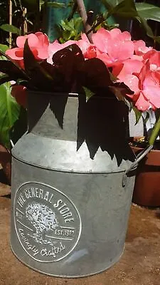 Metal Plant Pots Vintage Milk Churn Bucket Flower Holder Tree Planters Ice Tall. • £14.99