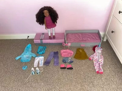 £14 • Buy Chad Valley Design A Friend Hallie Doll Sleepover Wooden Bed Clothes Bundle