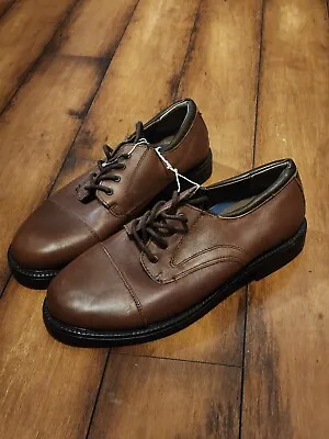 Men's Dress Shoes Brown Faux Leather  Oxford Lace Up Merona Shoes Size 10  • $11.95