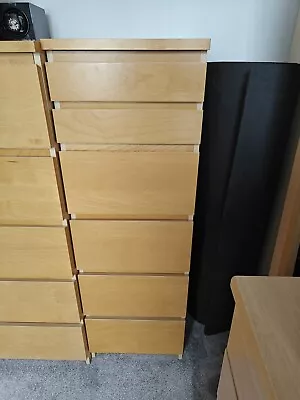 IKEA Malm Tall Boy Chest  6 Drawers With Mirror  • £50