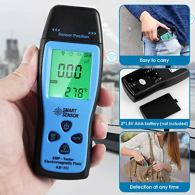 Electromagnetic Radiation Detector Handheld EMF Reader W/ Audible Visual Alarm§ • £23.90
