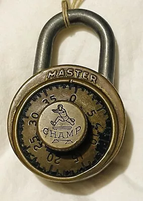 Vintage Master Combination Padlock Champ. 1st Generation 1931 -1951 W/combo • $28.50