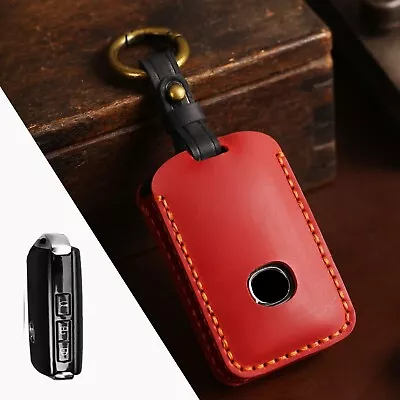 Leather Car Remote Key Fob Cover Case For Mazda 3 CX4 CX5 CX8 CX9 CX-30 Red • $23.99