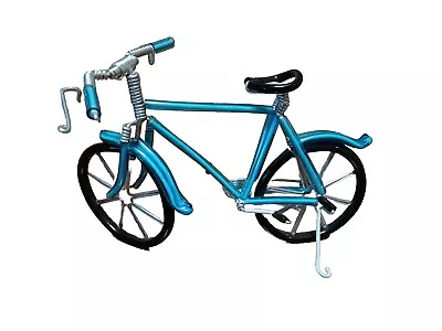 New Mini Blue Wire Handmade Bicycle Desk Home Decor Scooter Art 6.5  X 4.5  • $12