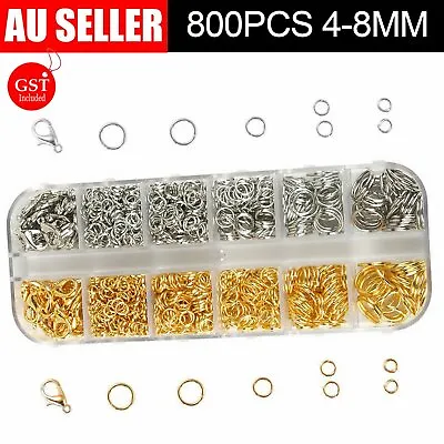 800x Jump Rings Split Rings Lobster Clasps Hooks For DIY Jewelry Making Necklace • $7.94