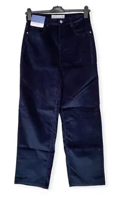 £22 • Buy Ladies Next Navy Blue High Rise Velvet Wide Leg Trouser Reg/Pet/Long/XL UK 6- 26