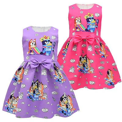 Bluey Puppy Bow Princess Dress Girls Xmas Birthday Party Tutu Dress • $24.55