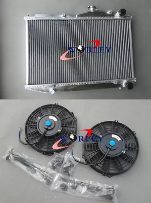 ALUMINUM RADIATOR + FANS For TOYOTA COROLLA AE86 4AGE GTS 1983-1987 MT 1984 1985 • $190