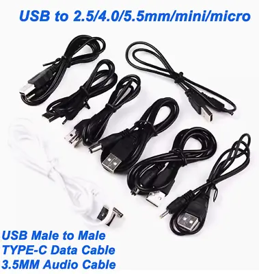 USB To 2.5/4.0/5.5mm/mini/micro Round Hole Connector DC Charger Power Cable Cord • $2.57