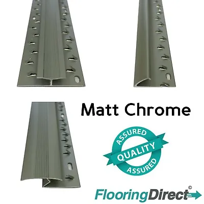 £6.94 • Buy Matt Chrome Carpet Tile Laminate Threshold Metal Cover Strip - Flooring Door Bar