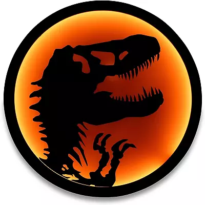 Jurassic Park T-Rex Logo LED Wall Light Sign | 12 Inches Tall • $85.76