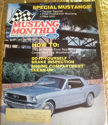 Mustang Monthly Magazine October 1983 Special Mustangs Twister Special / SVO 94 • $11.75