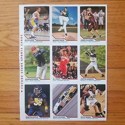 Maya Moore Kevin Love Rookie Cards RCs SI For Kids February 2007 Uncut Sheet • $14.96