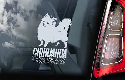 £3.50 • Buy CHIHUAHUA Car Sticker, Long Haired Dog Window Bumper Sign Decal Gift Pet - V07