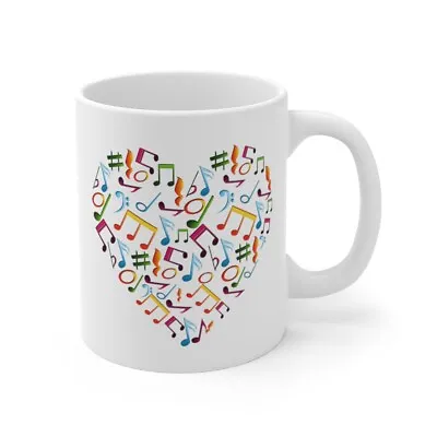 Cute Music Note Heart Coffee Mug Gift For Band Director Music Teacher Coffee Mu • $8.99