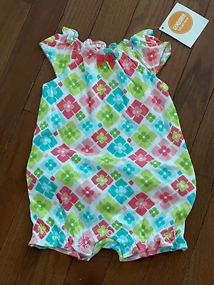 New Gymboree Girls Brand New Floral Printed Ruffle Bottom Bubble Suit 3-6 Months • $19.95