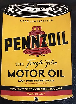 Vintage Style Pennzoil Can Dealer Advertising Porcelain 11 X 8 Inch Sign • $98