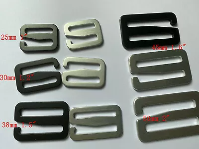 Aviation Aluminum Metal G Buckles 9 Hook Adjusters Bag Backpack 25/30/38/45/50mm • $4.99