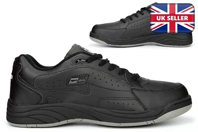 Mens Wide Fit Trainers Mens Wide Trainers Leather Coated Extra Large Shoes Black • £29