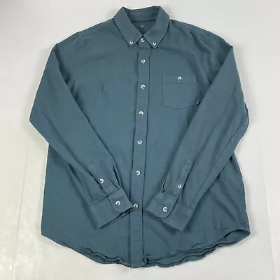 Free Fly Shirt Mens Medium Blue Bamboo Long Sleeve Button Down Stretch Hiking • $24.88