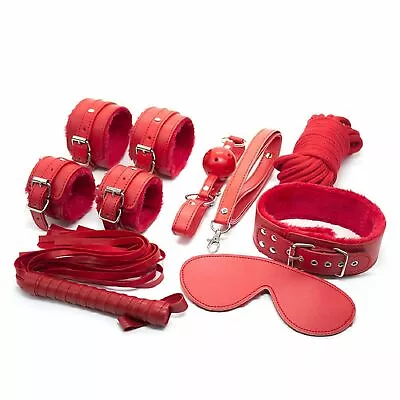 Bondage Set Kit BDSM Restraint Ball Gag Fetish Handcuffs Whip Couples Sex Toy • $28